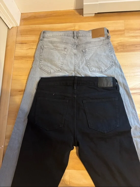 Aeropostale Men's Black and Light Gray Straight Jeans Duo - Picture 8 of 8